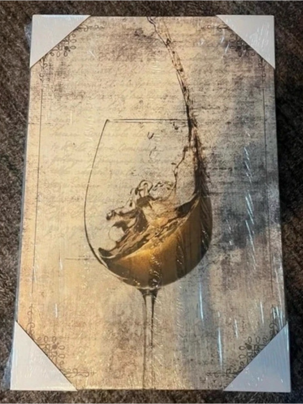 Neutral Toned Wine Glass Wall Art - Home Art